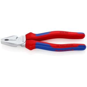 Knipex 02 05 200 Combination Pliers high-leverage chrome-plated 200mm Grip Handl